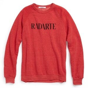 Rodarte ‘Radarte’ Heathered Crewneck Sweatshirt Red Black Size Small Like New